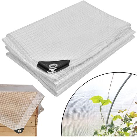 Bâche de protection KOTARBAU® - Résistante, épaisse, universelle, renforcée, imperméable, transparente, pour serre - 120 g/m² - 4 x 5 m