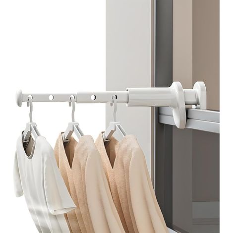 Séchoir à Linge Portable pour Voyage, 3pcs Portant à Vêtements Portable Pliable Télescopique Réglable Cintre Mural Porte-Vêtements Pliable pour Balcon Salle Bains Hôtel (1/5)