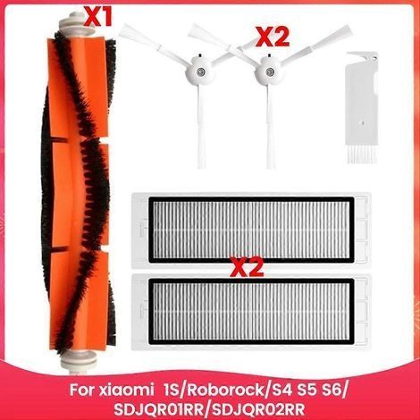 Ricambi per aspirapolvere Xiaomi 1S, Roborock S4, S5 e S6, modelli SDJQR01RR e SDJQR02RR: spazzola laterale principale e filtro HEPA. (1/5)