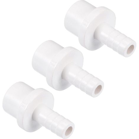 Lot de 3 raccords de tuyau en PVC, 12 mm x 20 mm, adaptateur de tube droit pour tuyau d'eau, irrigation, jardin, plomberie (blanc) (1/5)