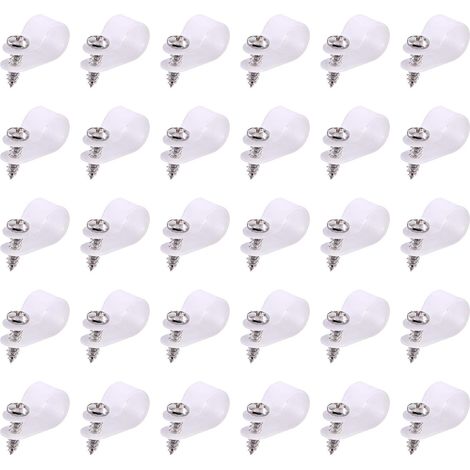 Lot de 60 clips de câble de type R en plastique et nylon blanc de 1,27 cm avec lot de 60 vis pour la gestion des fils (1,27 cm, blanc) (1/5)