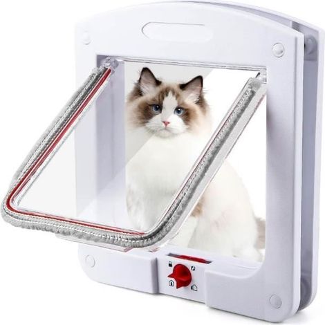 Chatière révolutionnaire pour Chat,Fermeture magnétique 4 Voies de qualité supérieure,Confortable et Facile à Installer,yd (1/4)