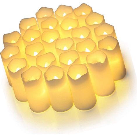 Lot de 24 bougies LED électriques sans flamme, composants électroniques en plastique, idéales pour la décoration de mariage et les déclarations. (1/5)