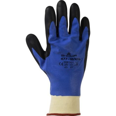 Gants de sécurité SHOWA 477 Taille XXL 29 cm bleu/noir (1/2)