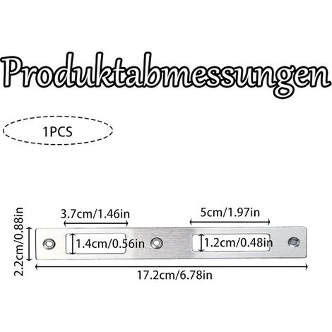Tôle de fermeture en acier inoxydable pour porte d'entrée et porte de chambre - Plaque de serrure - Contreplaque inoxydable - Pour l'intérieur et l'extérieur (1/4)