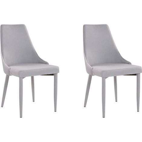 Set di 2 sedie in tessuto grigio Camino