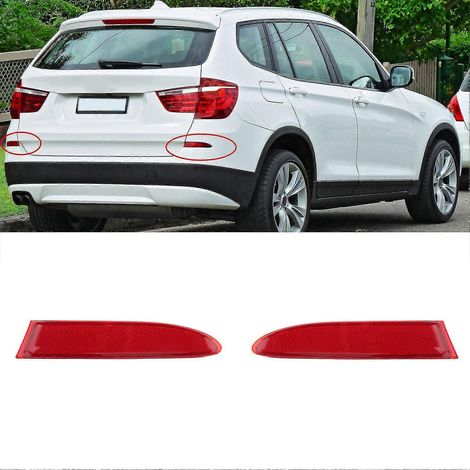 Heckstoßstangenreflektor, glatte Oberfläche, wasserdicht, rote Linse, passend für BMW F25 X3 2011-2014, links 63147217315, rechts 63147217316
