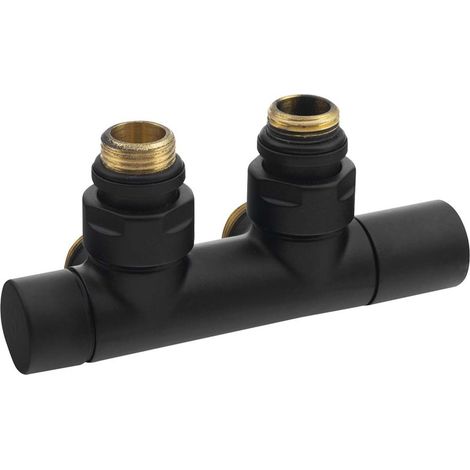 Sapho Twin - Set di valvole di connessione per attacco centrale, passo 50 mm, nero opaco CP4101BS (1/4)