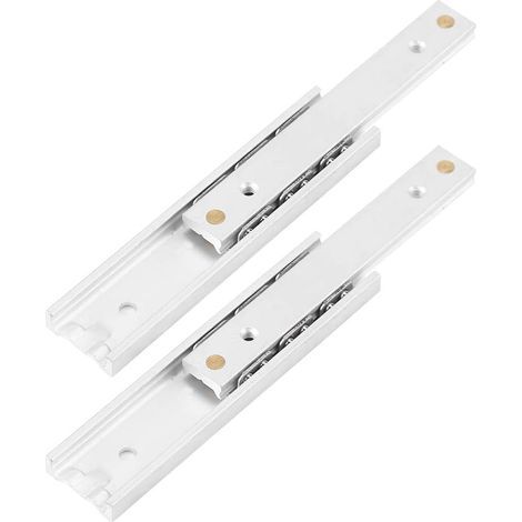 2 pcs en Alliage D'aluminium Lourds Coureurs Roulement À Billes Coulisses De Tiroir Rail Télescopique Durable Lisse Glissière pour Armoire À Tiroirs(70mm) (1/5)