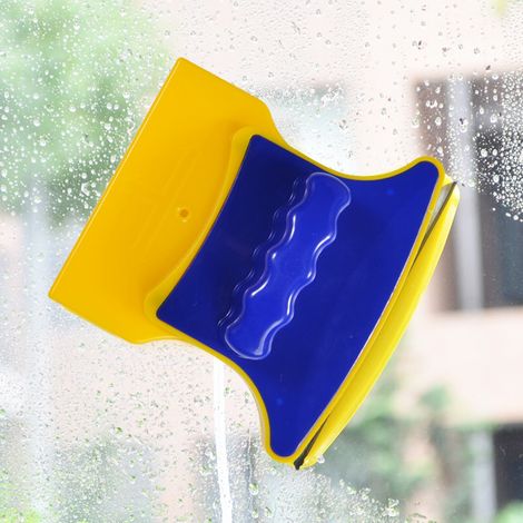Quadratischer, doppelseitiger magnetischer Glasreiniger mit 2 Reinigungspads für Fenster (1/5)