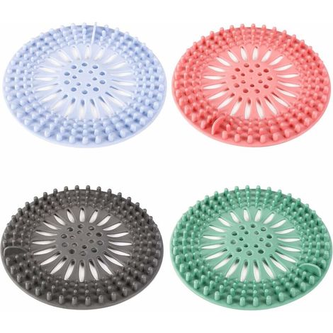 filtri in silicone per capelli, filtro di protezione per scarichi, utilizzabili in bagno e cucina, facili da pulire.