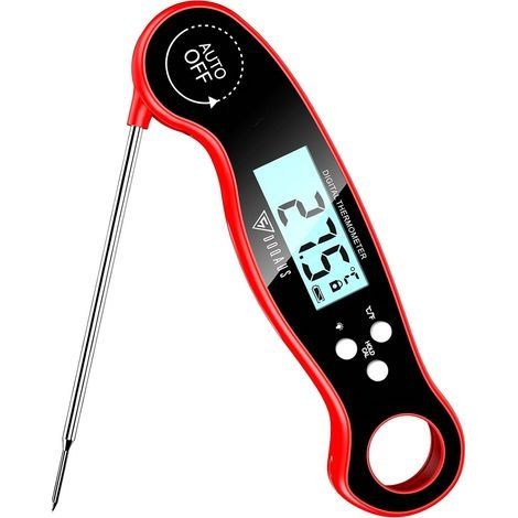 Thermomètre, sonde de gril de cuisine pliante en acier inoxydable, thermomètre électronique à viande (1/4)