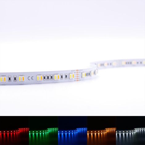 Strip 24V LED Streifen 5M 18W/m 60LED/m 12mm - Lichtfarbe: RGB+CCT - Schutzart: IP20 (1/5)