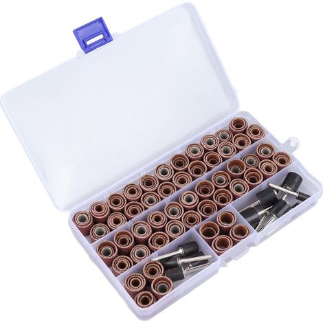 Kit de ponçage à tambour de 168 pièces avec 12 mandrins pour le travail du bois en atelier. (1/5)