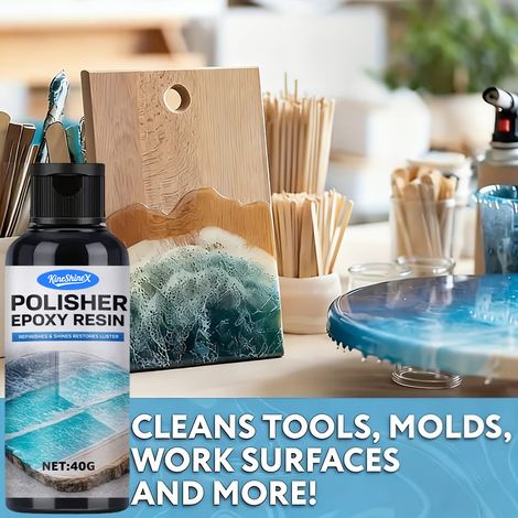 KineShineX epoxy resin polishing wax, suitable for hand polishing, comes with a sponge for buffing and polishing. (1/4)