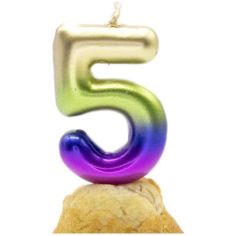 Numero 5 vela cumpleaños 6 cm Multicolor (1/4)