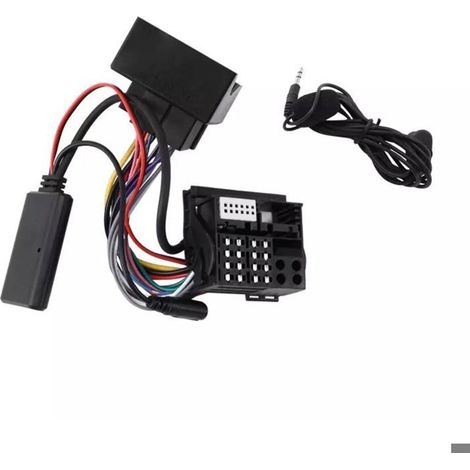 Kit adaptateur Bluetooth pour autoradio (prise AUX) avec kit mains libres pour BMW E60 E63 E90 E91, noir pratique (1/5)