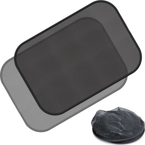 Sonnenschutz für Autofenster – Nylon-Netzgewebe für UV-Schutz – Universell passend für die hintere Seitenscheibe von Autos – 36 x 44 cm – 2 Stück (1/5)