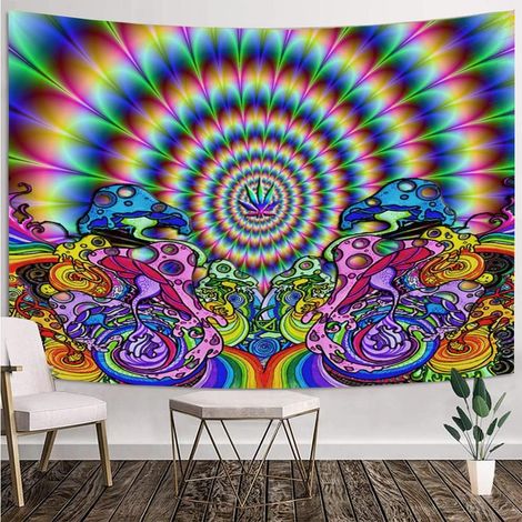 (150 x 200cm, Hippie)apisserie Murales Mandala, Tenture Psyched (1/5)