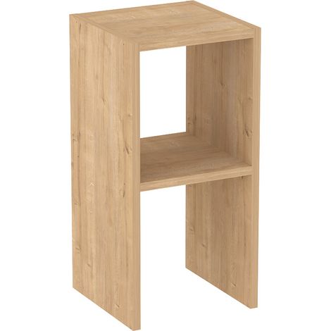 Table de chevet Table de nuit avec étagère ouverte coloris Chêne - Longueur 30 x Hauteur 60 x Profondeur 30 cm (1/3)