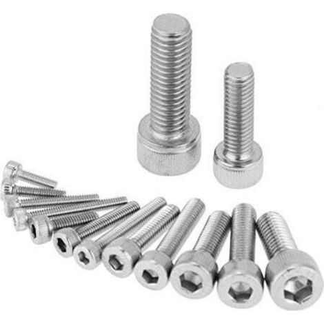 Vis Tête Hexagonale - Acier Inoxydable 304 - M2.5 À M8 - Lot De 135 Pièces (1/4)
