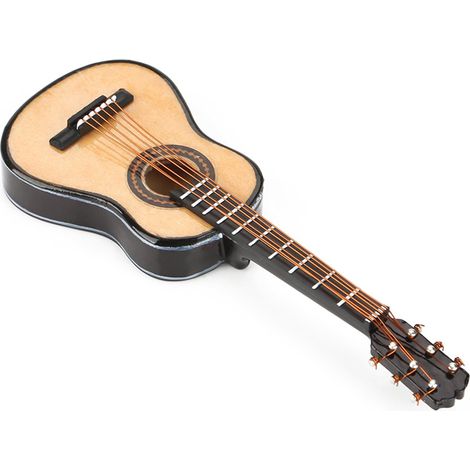 Guitare Miniature Décorative en Bois - Ornement Artisanal pour Décoration Intérieure et Collection (1/5)