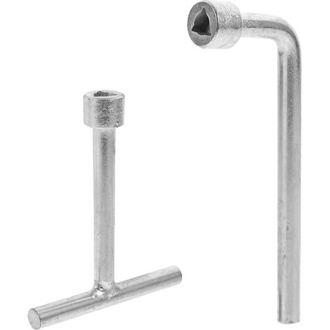 Clé Triangulaire Lot de 2 Pièces en Acier Inoxydable Argentée Tête Triangulaire, Format Portable, pour Remplacement de Vis Antivol, Clé Spéciale pour Lampadaire (1/5)