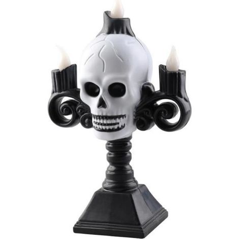 Lampe Crâne - Décoration Halloween avec Bougie LED Intégrée - Pour Bar Escape Game Maison Jardin - 1 Pièce (1/5)