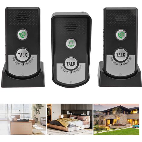Sistema de intercomunicación inalámbrico para puertas con un alcance de 1000 m, función de carga USB, carcasa robusta de ABS, apto para villas y fincas, grado de protección IP54, con 2 unidades interi (1/5)