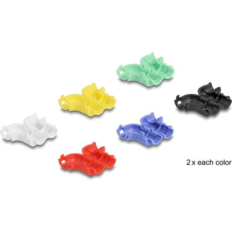 Delock Pinzas para cables para doblar, 12 piezas de colores surtidos