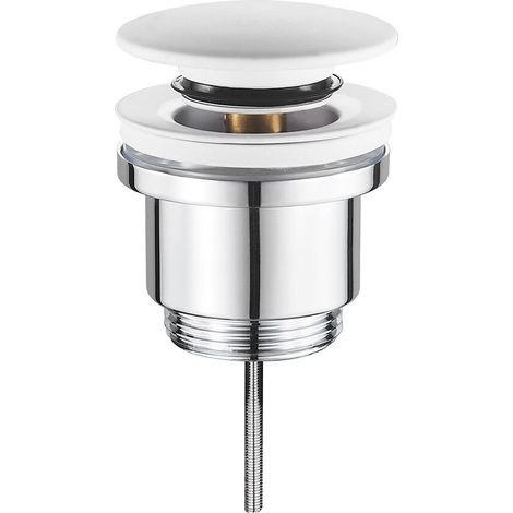 Piletta click clack universale in bianco opaco per lavabi con o senza troppopieno (1/5)