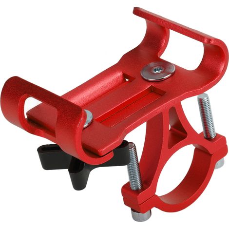 Support téléphone vélo guidon extérieur course aluminium support GPS rouge (1/5)