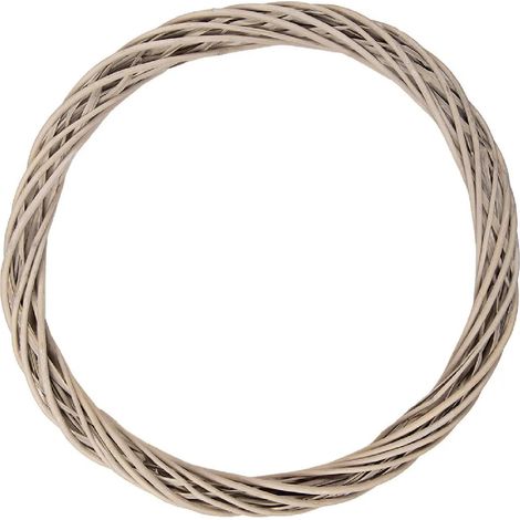 Couronne de Noël en rotin marron Clayre & Eef 6RO003XL Ø 50 cm (1/2)