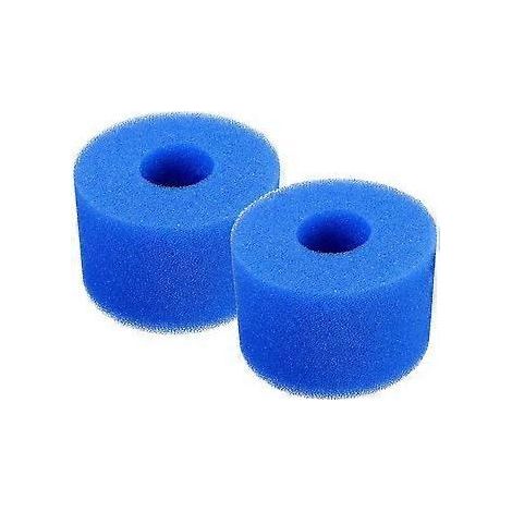 Pack of 2 filter foam cartridges compatible with Intex S1 reusable and washable filters. (1/5)