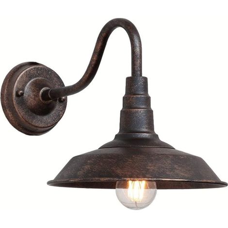 IP54 Lampe de mur extérieur Rétro étanche en Bronze Antique Rural Fer Forgé Lanterne murale E27 Vintage Edison Lighting Deocrcommunity Fitting clôture Terrasse Jardin (1/5)