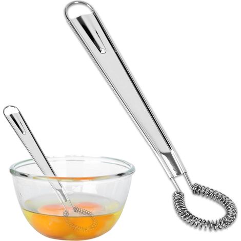 Frullatore a mano, frusta semiautomatica in acciaio inox, sbattitore rotante semiautomatico per uova, frullatore a immersione, strumento per mescolare in cucina, latte d'uovo fatto in casa (355 cm) (1/5)