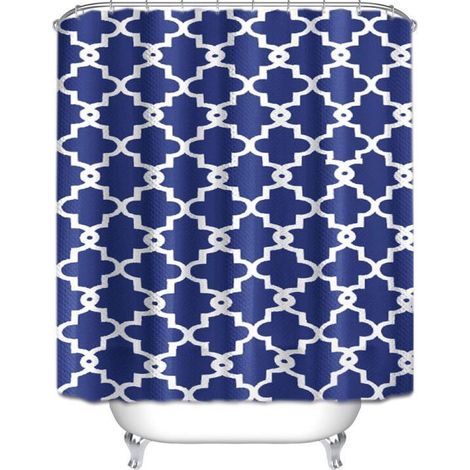 Marokkanischer grauer Duschvorhang, Badezimmeraccessoires, 180 x 180 cm (1/4)