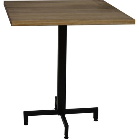 Mesa Cuadrada iCub 60x60x75cm Negra en madera maciza de pino acabado vintage estilo industrial (1/4)