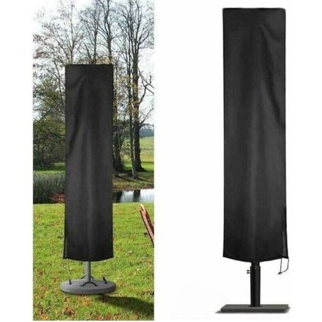 PA Ampelschirm-Abdeckung für den Garten aus 210D Oxford, wasserdicht, Abdeckung für Gartenschirm, Schutzhülle für Ampelschirm, Anti-UV/Staub/Regen/Wind (240 x 57 x 57 cm, schwarz) (1/4)