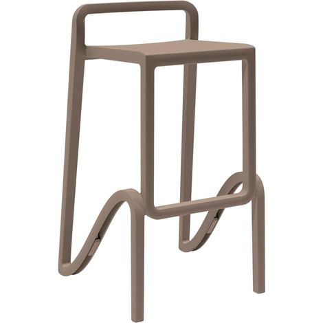 Tabouret Haut empilable pour intérieur et extérieur en polypropylène Eolo Tortora Made in Italy pour CASA Bar Restaurant (1/5)