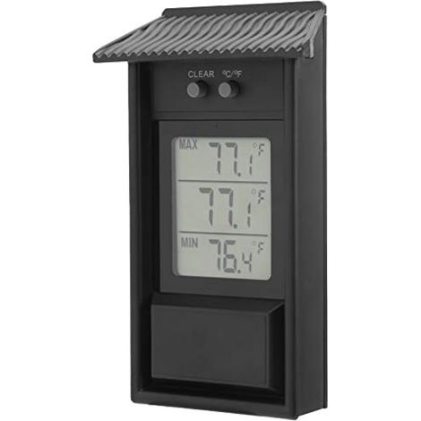 Serre Extérieur Météo et humidité Grand/min Résistant aux Intempéries, Thermomètre Numérique Extérieur Jauge de Température étanche pour Serre de Jardin (1/3)