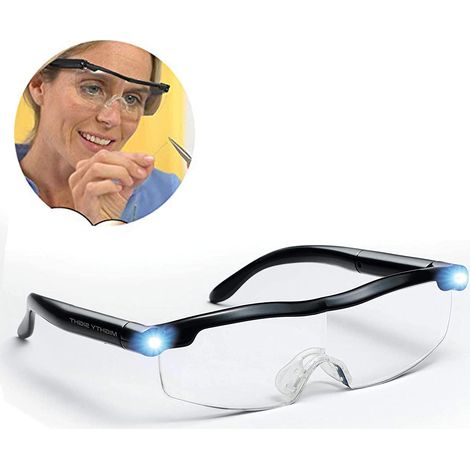 Lunettes de lecture loupe avec lumière LED, 2 pièces (1/5)