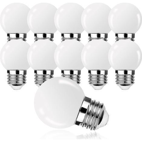 Ampoules LED E27, ampoule G45 E27 1 W, blanc chaud, mini ampoule globe, ampoules à incandescence équivalentes 5 W, non dimmable, lot de 10, classe énergétique G [Classe énergétique G]