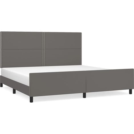Maison Exclusive - Giroletto con Testiera Grigio 200x200 cm in Similpelle (1/5)