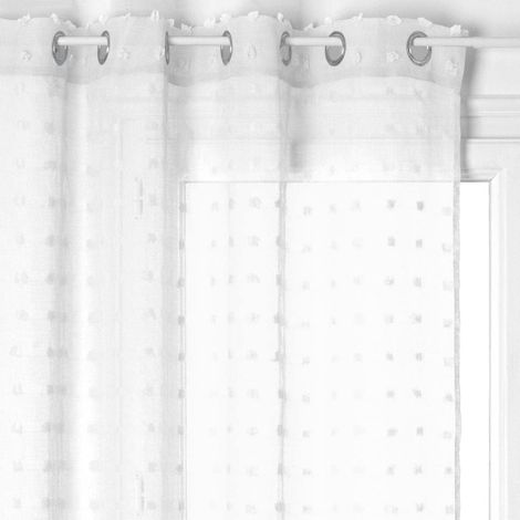 1 voilage, 8 oeillets, tissu polyester, fer, salon chambre
