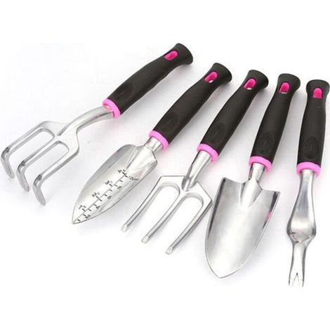 Aluminum alloy gardening tools, garden tools, gift, pot watering can, flower planting, weeding, 5-piece set (1/5)