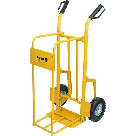 YATO Carro de transporte de madera de 200 kg carretilla versátil con cubierta extraíble, pedestal basculante y ruedas llenas de aire para obras, madera y cargas pesadas