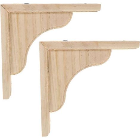 Étagères flottantes à supports triangulaires en bois massif pour cuisine et bureau (2 pièces) - AquaForge (1/5)