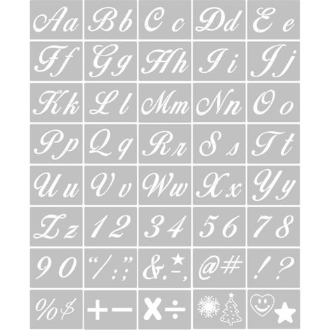 40 pochoirs lettres et chiffres réutilisables et lavables en PET écologique pour loisirs créatifs, peinture sur bois, scrapbooking, tissu, décoration murale et de porte, signalétique intérieure (1/5)