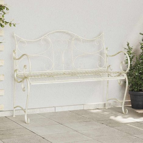 Teenpull – Gartenbank 2-Sitzanzahl 114 x 56,5 x 90 cm Stahl Antik Weiß (1/5)